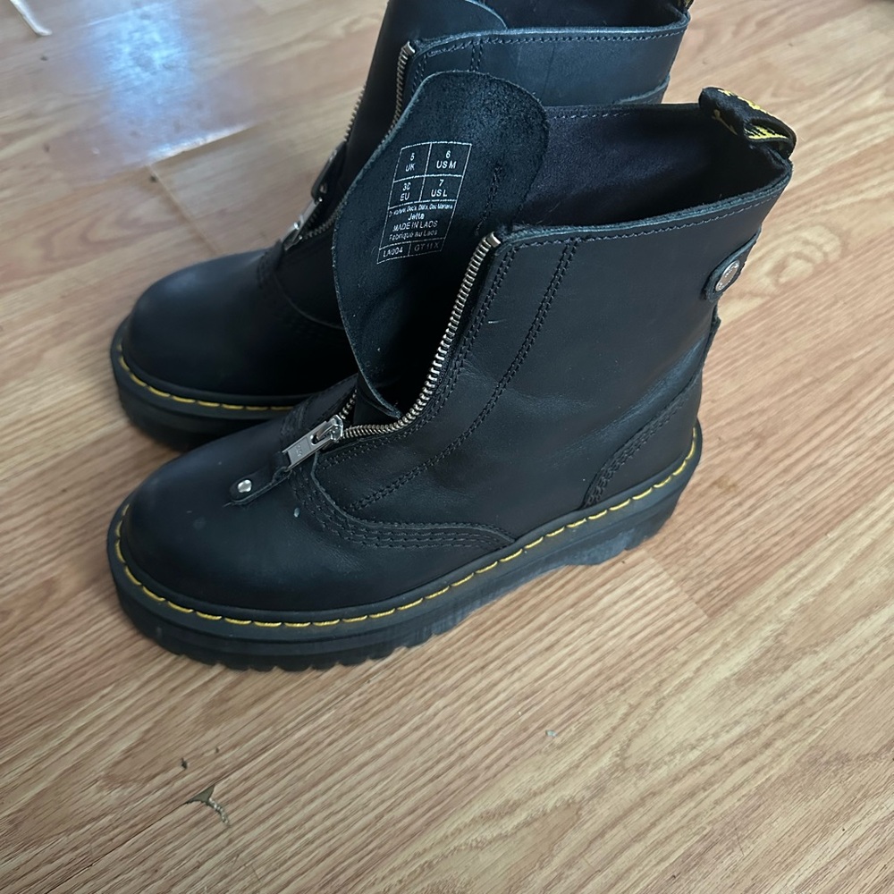 Dr. Martens Black Leather Platform Boots